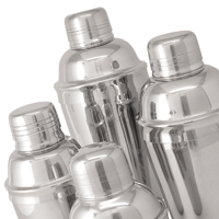 Three-Piece Stainless Steel Cocktail Shakers