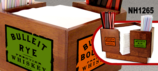 Custom Printed Napkin Holders & Bar Caddies